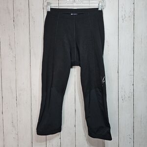IBEX Women's Black Merino Wool Padded Cycling Cropped Leggings Size Medium USA.